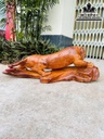 Tượng Hổ Phong Thủy Gỗ Hương Cao 28 Ngagn 81 Sâu 25 (cm)