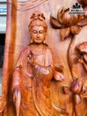 Tượng Phật Bà Quan Âm Gỗ Nu Hương Cao 66 Ngang 35 Sâu 20 (cm)
