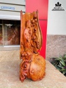 Tượng Phật Bà Quan Âm Gỗ Nu Hương Cao 66 Ngang 35 Sâu 20 (cm)