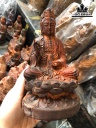 Tượng Phật Bà Quan Âm Gỗ Trắc Cao 15 Đường Kính 9 (cm)