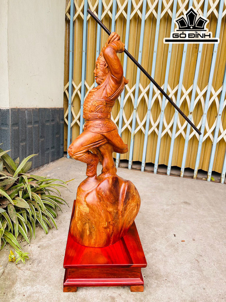 Tượng Thề Thiên Đại Thánh Gỗ Hương Cao 66 Ngang 30 Sâu 22 (cm)