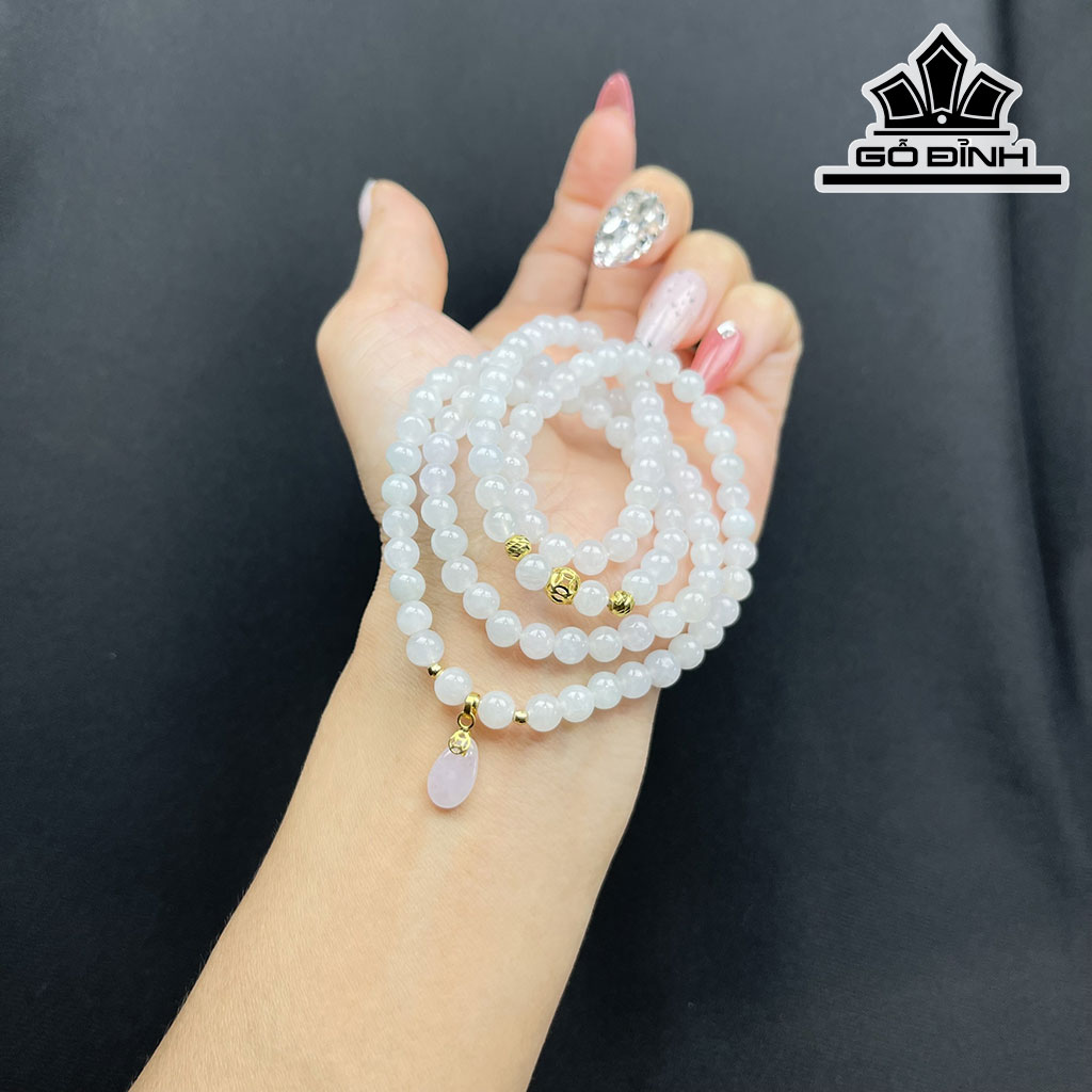 Vòng Tay Đá Bạch Ngọc Đường Kính Hạt 5,8 (mm)