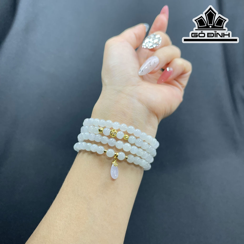 Vòng Tay Đá Bạch Ngọc Đường Kính Hạt 5,8 (mm)