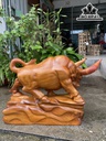 Tượng Bò Tót Gỗ Hương Cao 43 Ngang 64 Sâu 18 (cm)