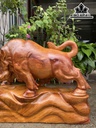 Tượng Bò Tót Gỗ Hương Cao 43 Ngang 64 Sâu 18 (cm)