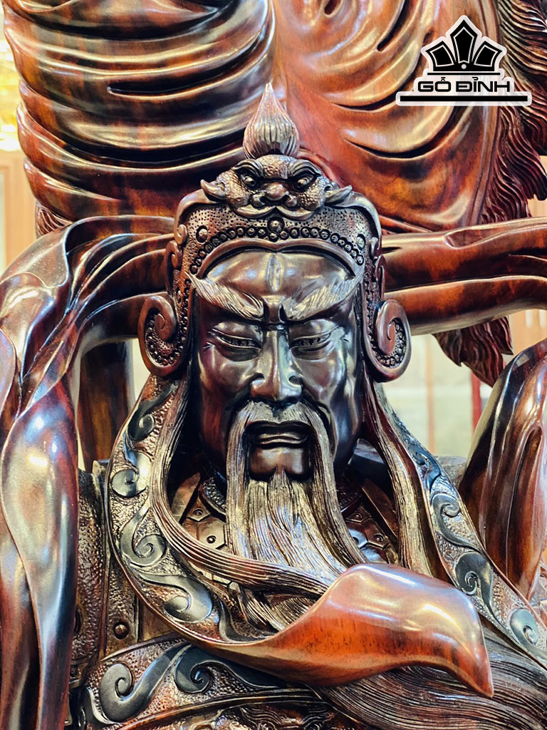 Tượng Quan Công Gỗ Trắc Cao 128 Ngang 56 Sâu 50 (cm)