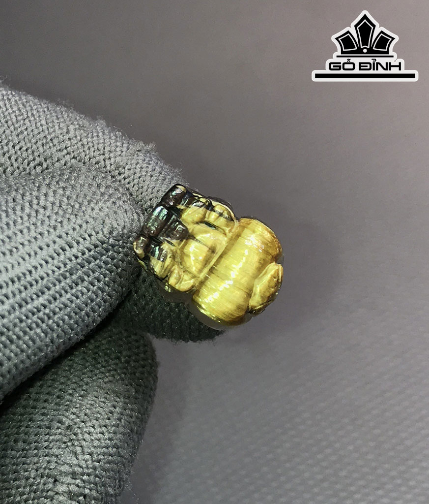 Mặt Dây Chuyền Tỳ Hưu Đá Thạch Anh Tóc Vàng Cao 16 Ngang 12,6 Sâu 10,2 (mm) 4,8gr