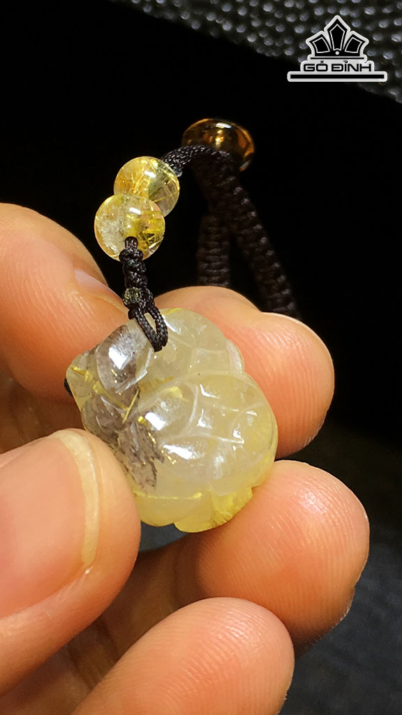 Tỳ Hưu Đá Thạch Anh Tóc Vàng Cao 15,9 Ngang 13 Sâu 10 (mm) 4,6gr