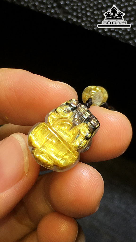 Tỳ Hưu Đá Thạch Anh Tóc Vàng Cao 15,9 Ngang 13 Sâu 10 (mm) 4,6gr