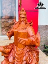 Tượng Quan Công Gỗ Hương Cao 50 Ngang 28 Sâu 18 (cm)