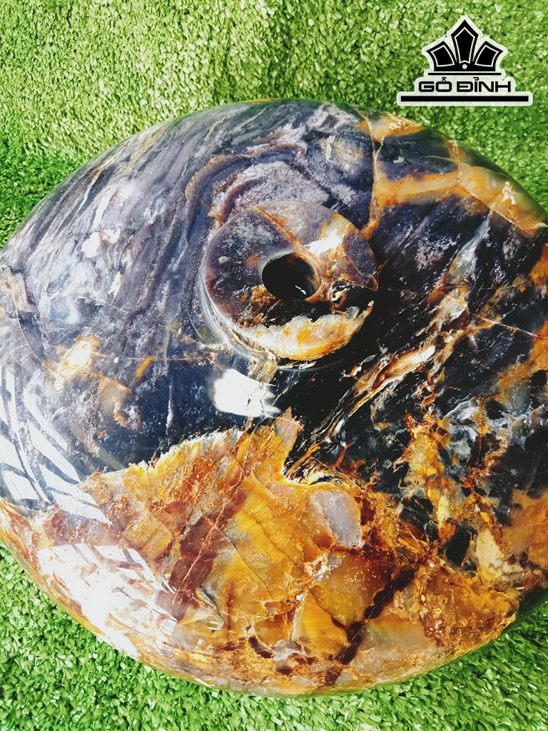 Tác Phẩm Chum Gỗ Hóa Ngọc Cao 13 Đường Kính Hạt 27(cm) 11,5kg