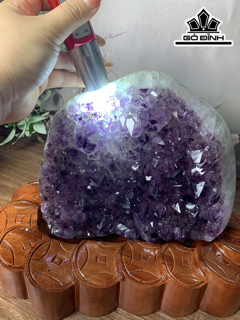 Tinh Thể Đá Thạch Anh Tím Cao 22 Ngang 30 Sâu 18 (cm) 6,88kg