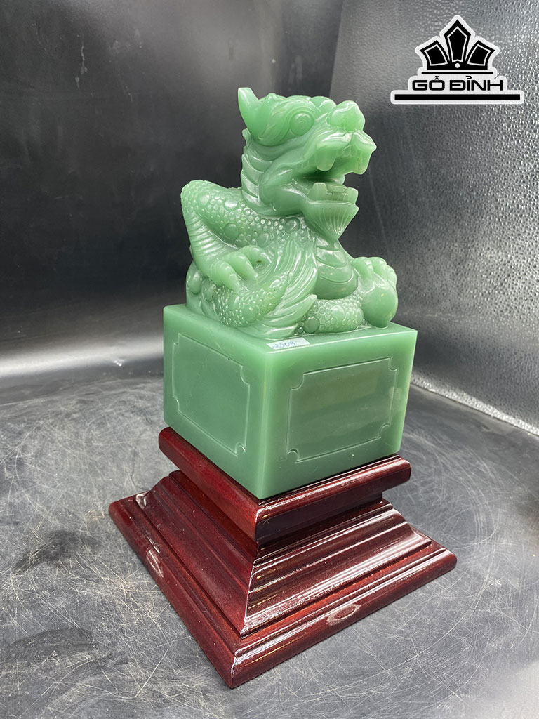 Ấn Rồng Đá Thạch Anh Xanh Cao 20 Ngang 11 Sâu 11 (cm) 3,5kg