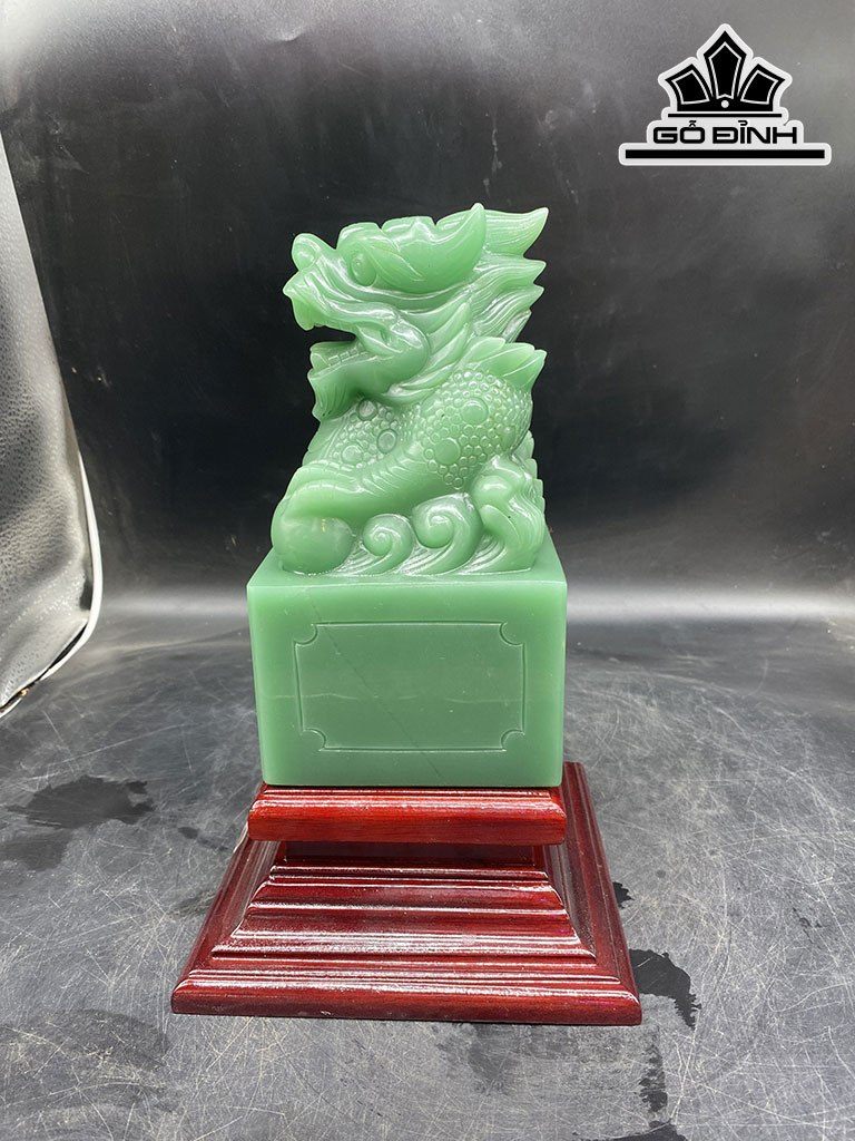 Ấn Rồng Đá Thạch Anh Xanh Cao 20 Ngang 11 Sâu 11 (cm) 3,5kg