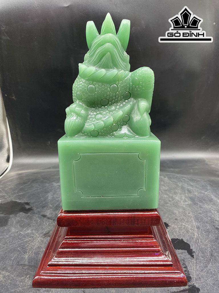 Ấn Rồng Đá Thạch Anh Xanh Cao 20 Ngang 11 Sâu 11 (cm) 3,5kg
