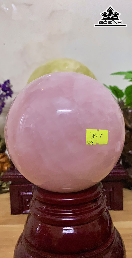 Bi Cầu Đá Thạch Anh Hồng Đường Kính Hạt 12 (cm) 12cts 2,41kg
