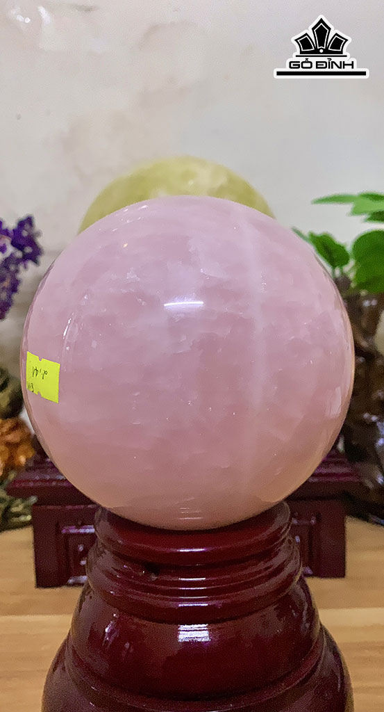 Bi Cầu Đá Thạch Anh Hồng Đường Kính Hạt 12 (cm) 12cts 2,41kg