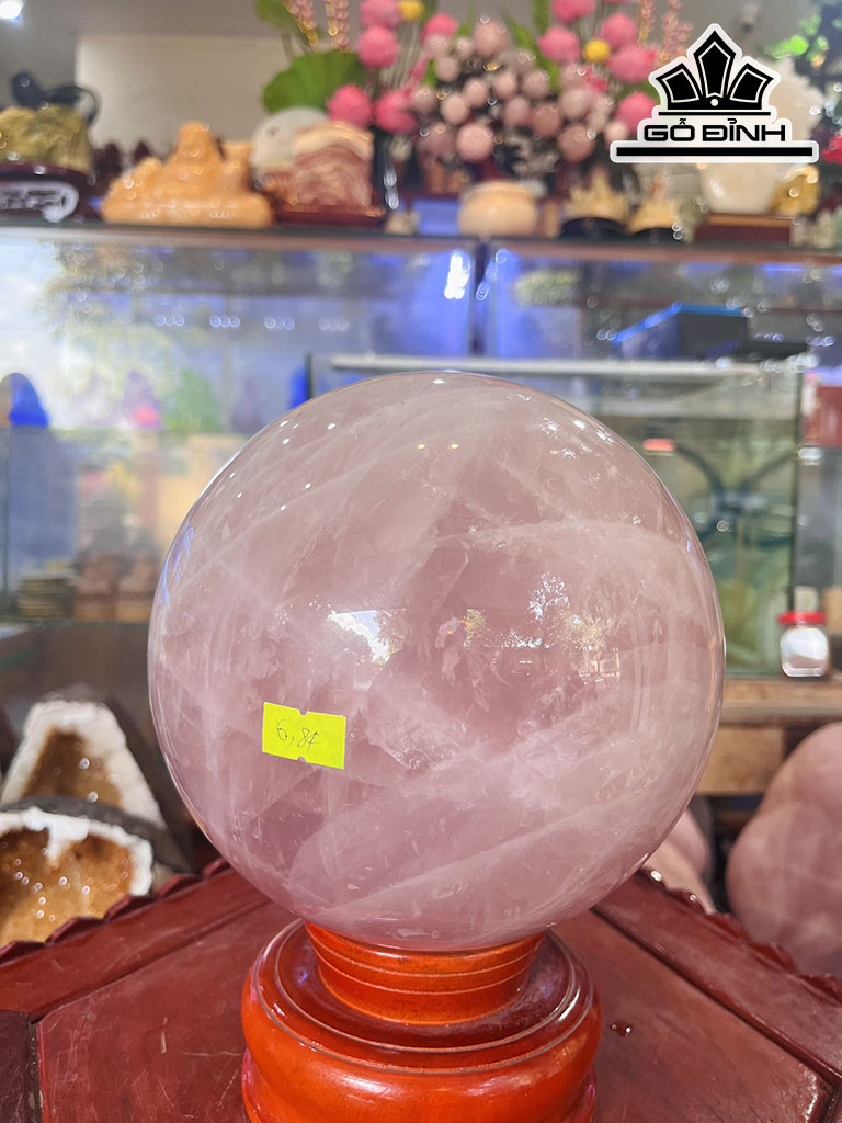 Bi Cầu Đá Thạch Anh Hồng Đường Kính Hạt 15 (cm) 15cts 6,84kg