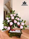 Cây Đào Đá Thạch Anh Hồng Cao 40 (cm)