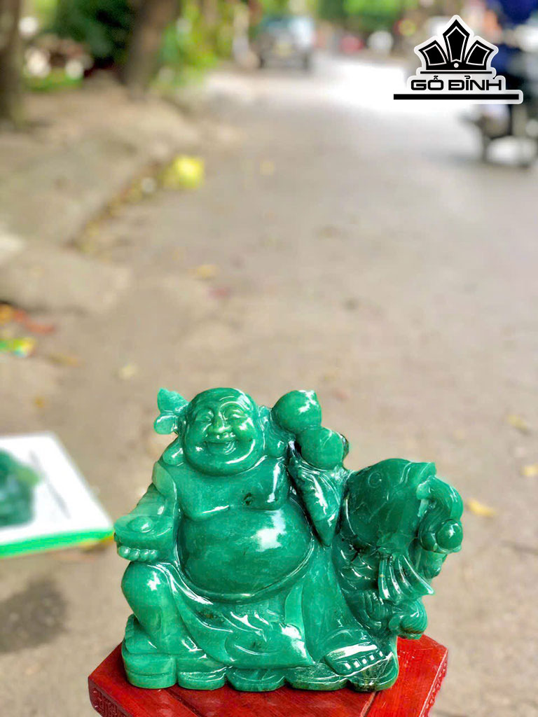 Phật Di Lặc Đá Thạch Anh Xanh Cao 28 Ngang 16 (cm) 9,3kg
