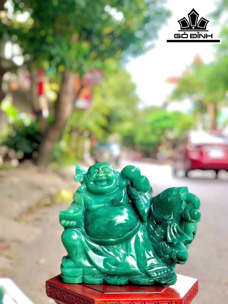 Phật Di Lặc Đá Thạch Anh Xanh Cao 28 Ngang 16 (cm) 9,3kg