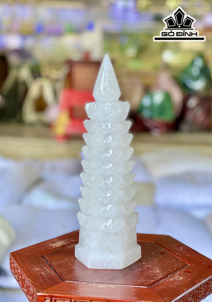 Tác Phẩm Đá Thạch Anh Trắng Cao 27,5 (cm) 1,82kg