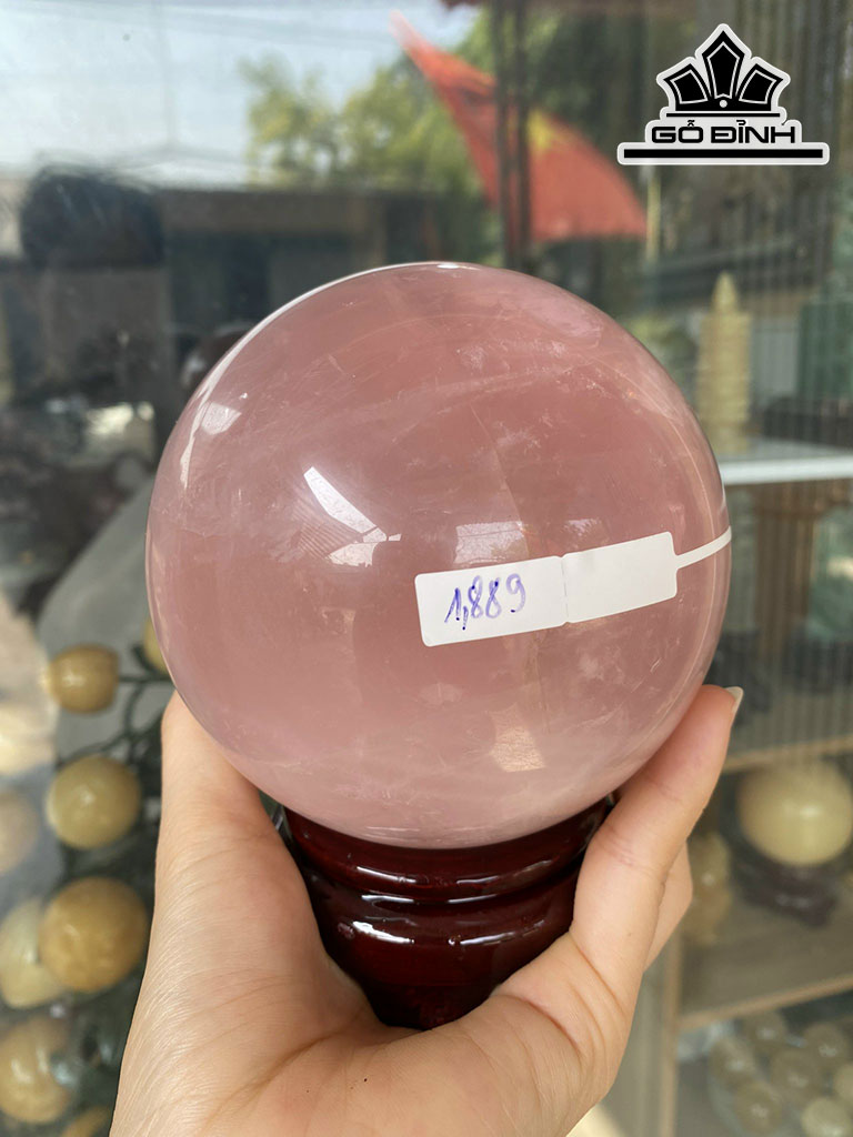 Bi Cầu Đá Thạch Anh Hồng Đường Kính Hạt 11 (cm) 11cts 1,88kg