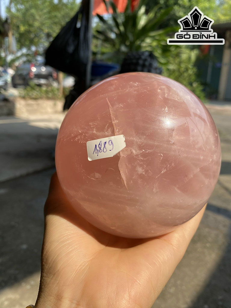 Bi Cầu Đá Thạch Anh Hồng Đường Kính Hạt 11 (cm) 11cts 1,88kg