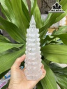 Tháp Văn Xương Đá Thạch Anh Trắng Cao 19 Ngang 6 (cm)