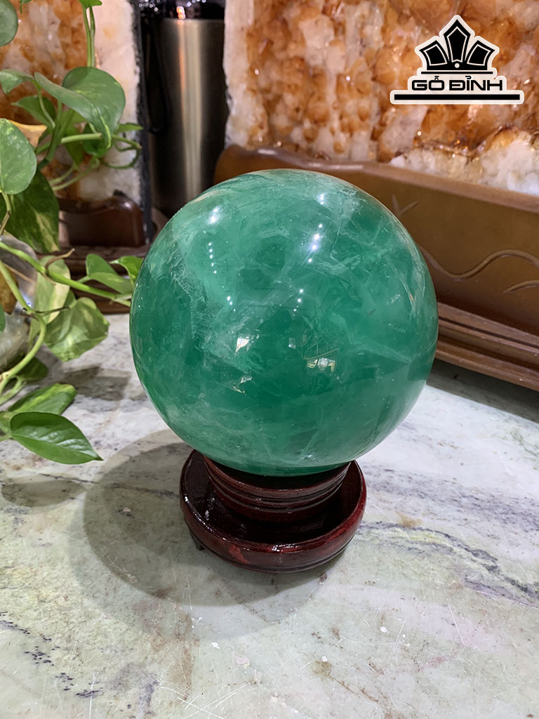 Bi Cầu Đá Flourite Đường Kính Hạt 12,5 (cm) 12,5cts 3,4kg