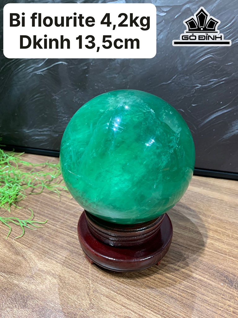 Bi Cầu Đá Flourite Đường Kính Hạt 13 (cm) 4,25kg