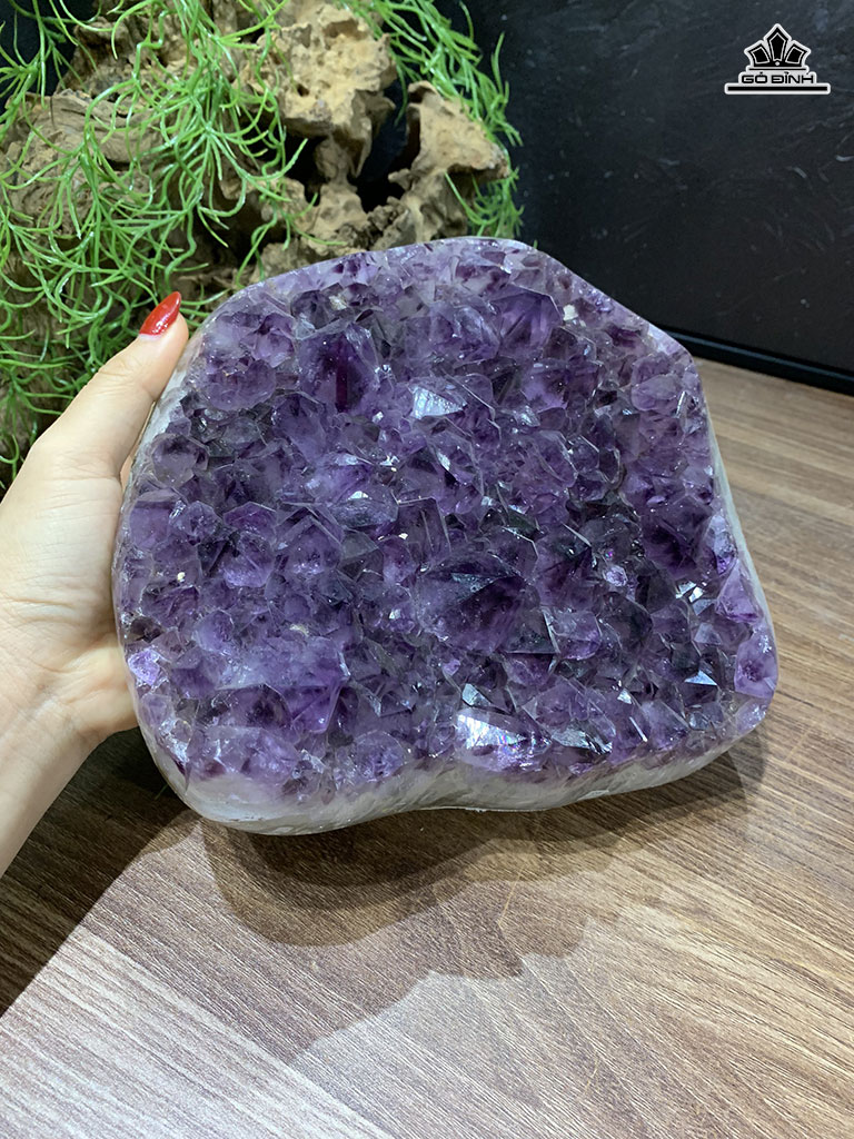 Khối Tinh Thể Đá Thạch Anh Tím Cao 9 Ngang 18 Sâu 20 (cm) 4,95kg