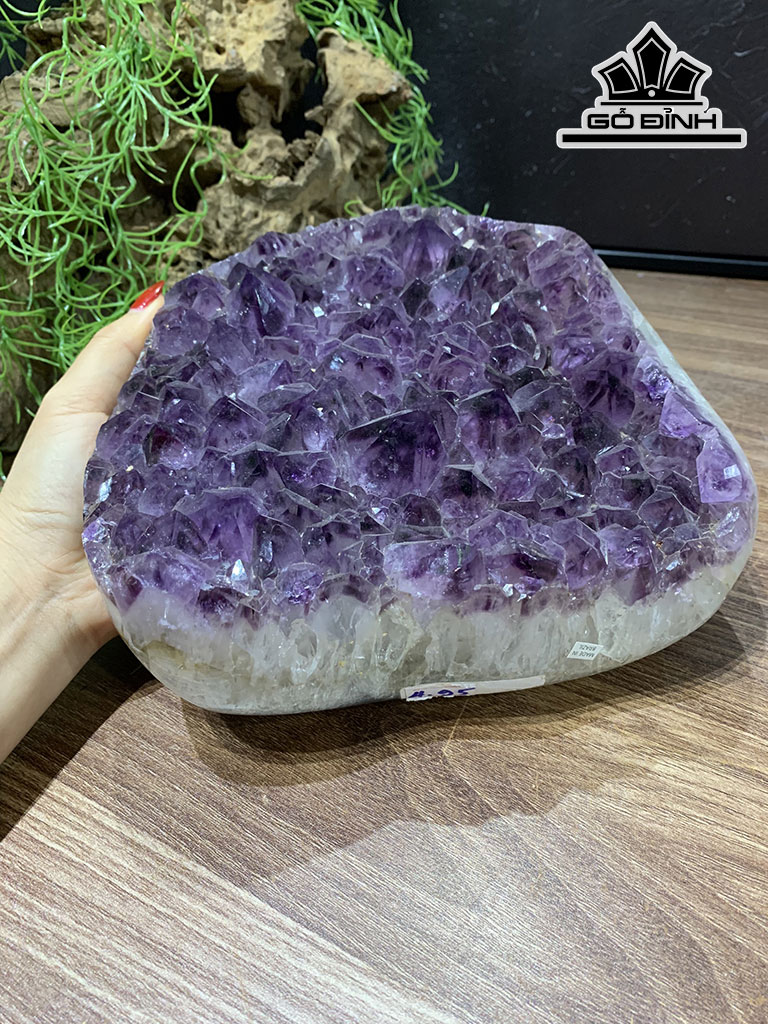 Khối Tinh Thể Đá Thạch Anh Tím Cao 9 Ngang 18 Sâu 20 (cm) 4,95kg