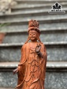 Tượng Phật Bà Quan Âm Gỗ Trắc Cao 53 Ngang 21 Sâu 12 (cm)