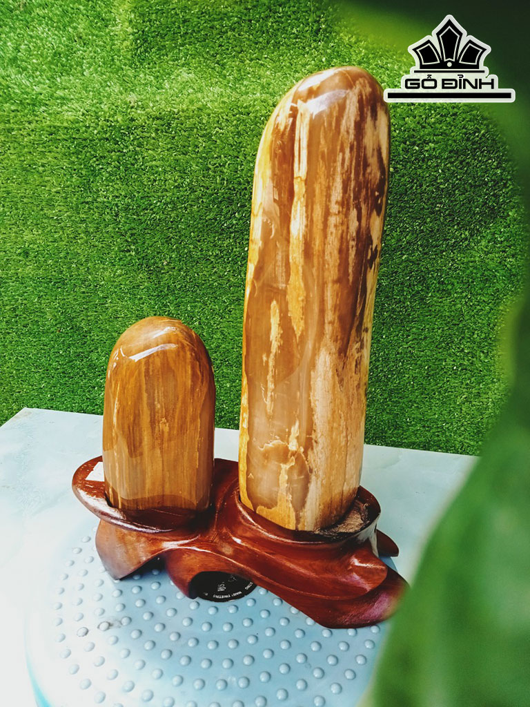 Tác Phẩm Cặp Gỗ Hóa Thạch Cao 31 Ngang 16 (cm) 3,4kg