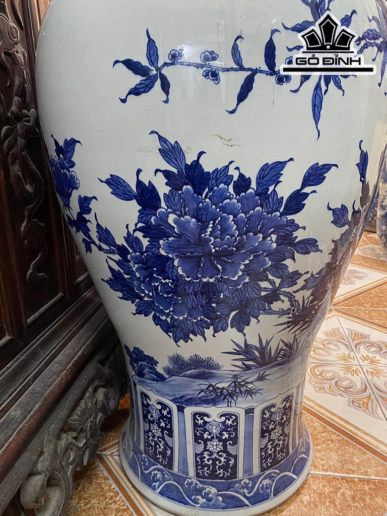Đôi Chóe Men Tràm Gốm Giang Tô Cao 117 Đường Kính Bụng 172 (cm)