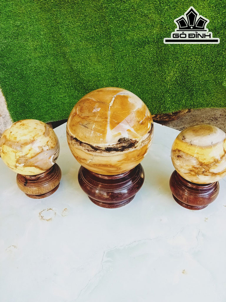 Ba Viên Bi Cầu Gỗ Hóa Ngọc 7,5kg