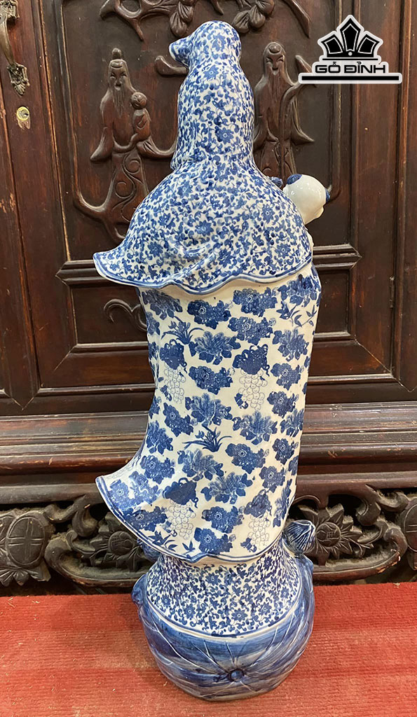 Tượng Phật Quan Âm Men Tràm Gốm Tàu Cao 62 (cm)
