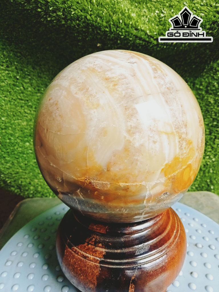 Bi Cầu Gỗ Hóa Ngọc Đường Kính Hạt 12 (cm) 2,3kg