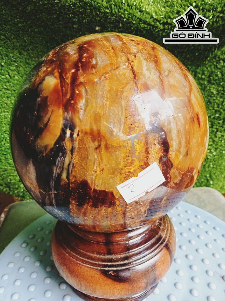Bi Cầu Gỗ Hóa Ngọc Đường Kính Hạt 13 (cm) 2,5kg