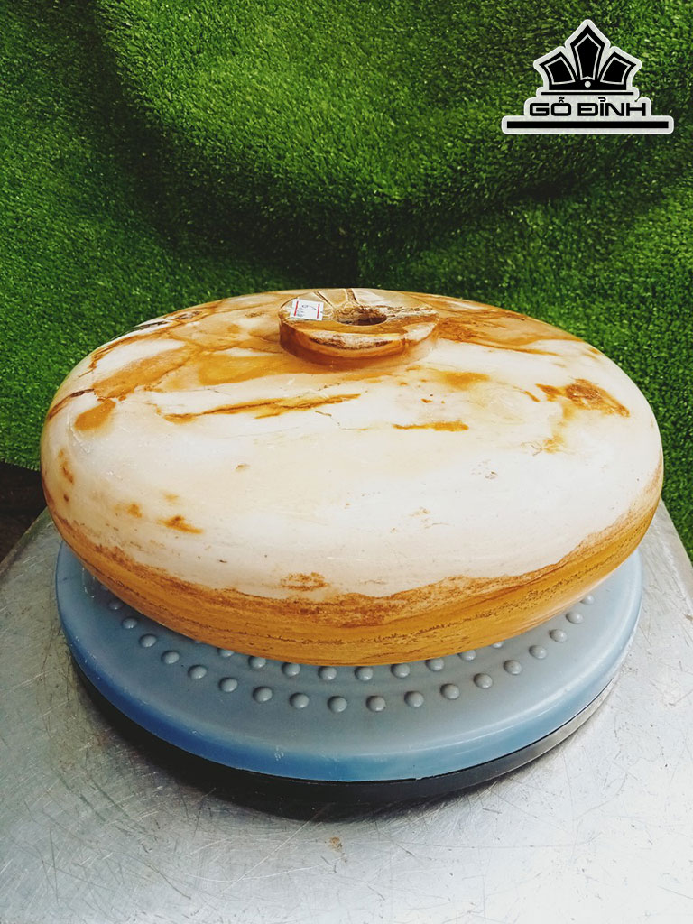 Tác Phẩm Chum Phú Quý Gỗ Hóa Thạch Cao 9 Đường Kính 24 (cm) 5kg