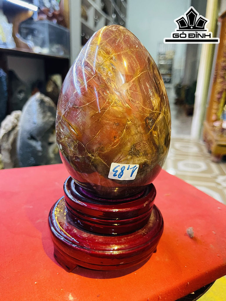 Tác Phẩm Quả Trứng Gỗ Hóa Ngọc  1,83kg
