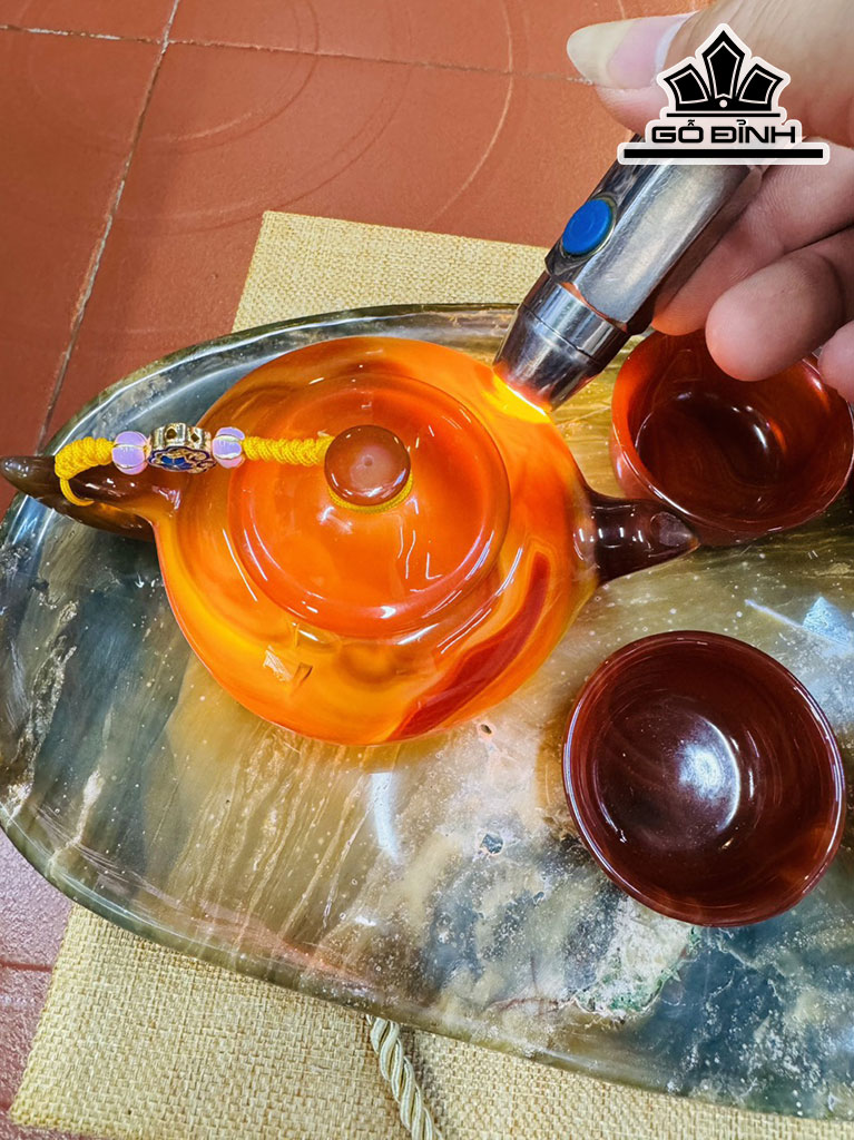 Bộ Bình Li  Đá Mã Não Đỏ