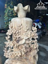 Cặp Lục Bình Chim Công Hoa Mai Gỗ Ngọc Am Cao 94 Ngang 35 Sâu 31 (cm)