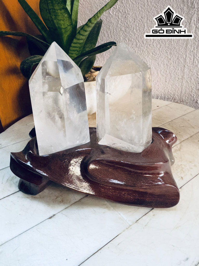 Cặp Tinh Thể Đá Thạch Anh Trắng Cao 15 (cm) 1,3kg