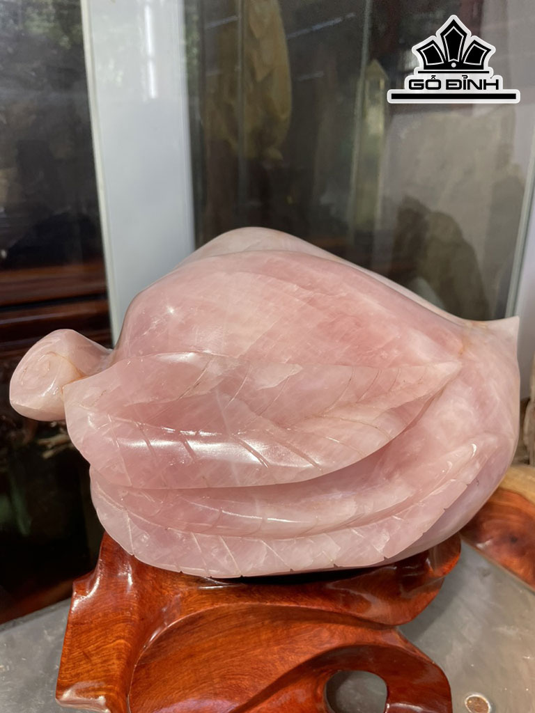 Tác Phẩm Quả Đào Đá Thạch Anh Hồng Cao 32 Ngang 28 (cm) 15kg