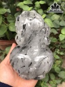 Tỳ Hưu Đá Thạch Anh Tóc Đen Cao 6,9 Ngang 13,2 Sâu 9,5 (cm) 1,25kg