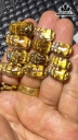 Tác Phẩm Tỳ Hưu Đá Thạch Anh Tóc Vàng Nâu Cao 15 Ngang 8,2 Sâu 7,9 (mm) 1,6g