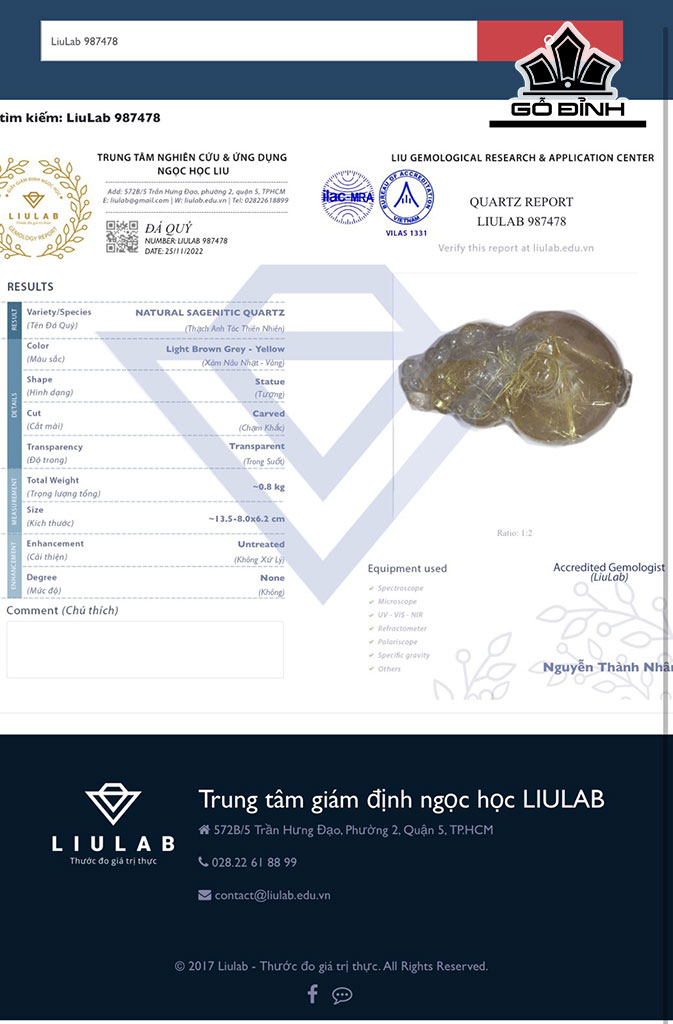 Táp Phẩm Tỳ Hưu Đá Thạch Anh Tóc Vàng Cao 13,5 Ngang 8 Sâu 6,2 (cm) 0,8kg