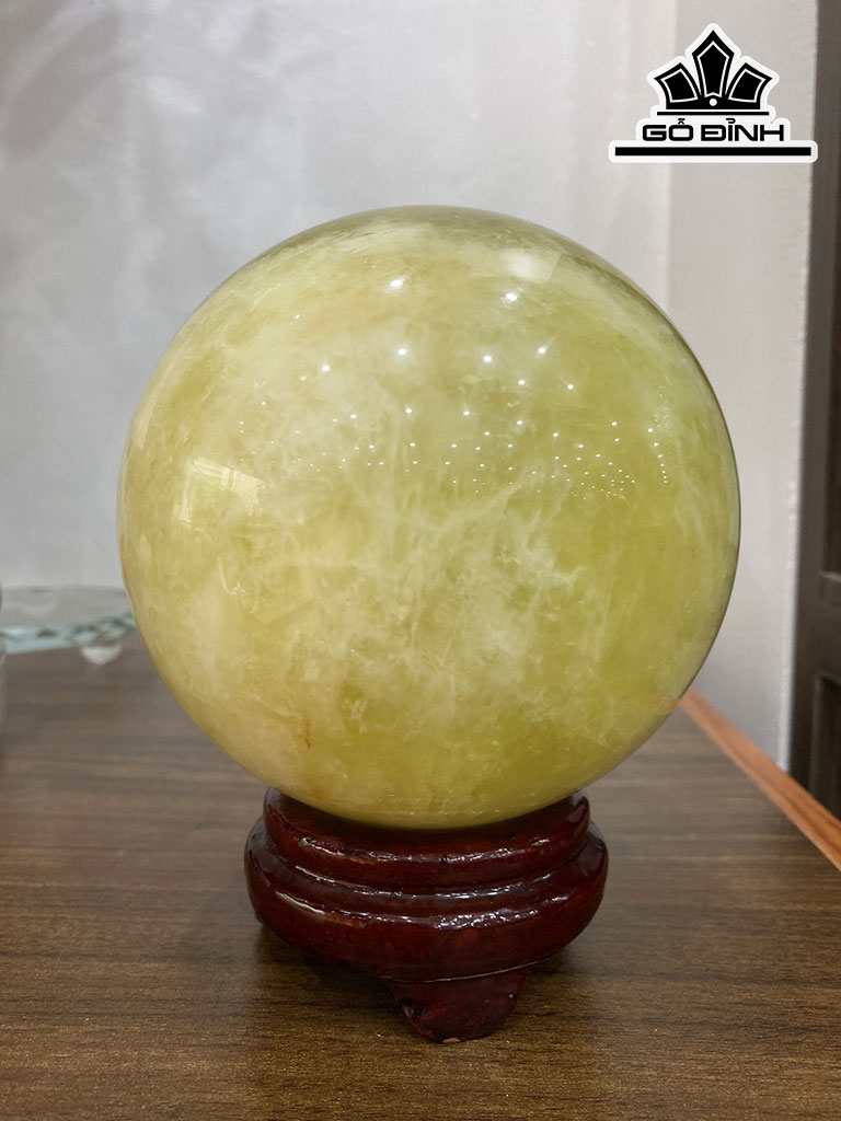 Bi Cầu Đá Thạch Anh Vàng Đường Kính Hạt 12 (cm) 2,55kg